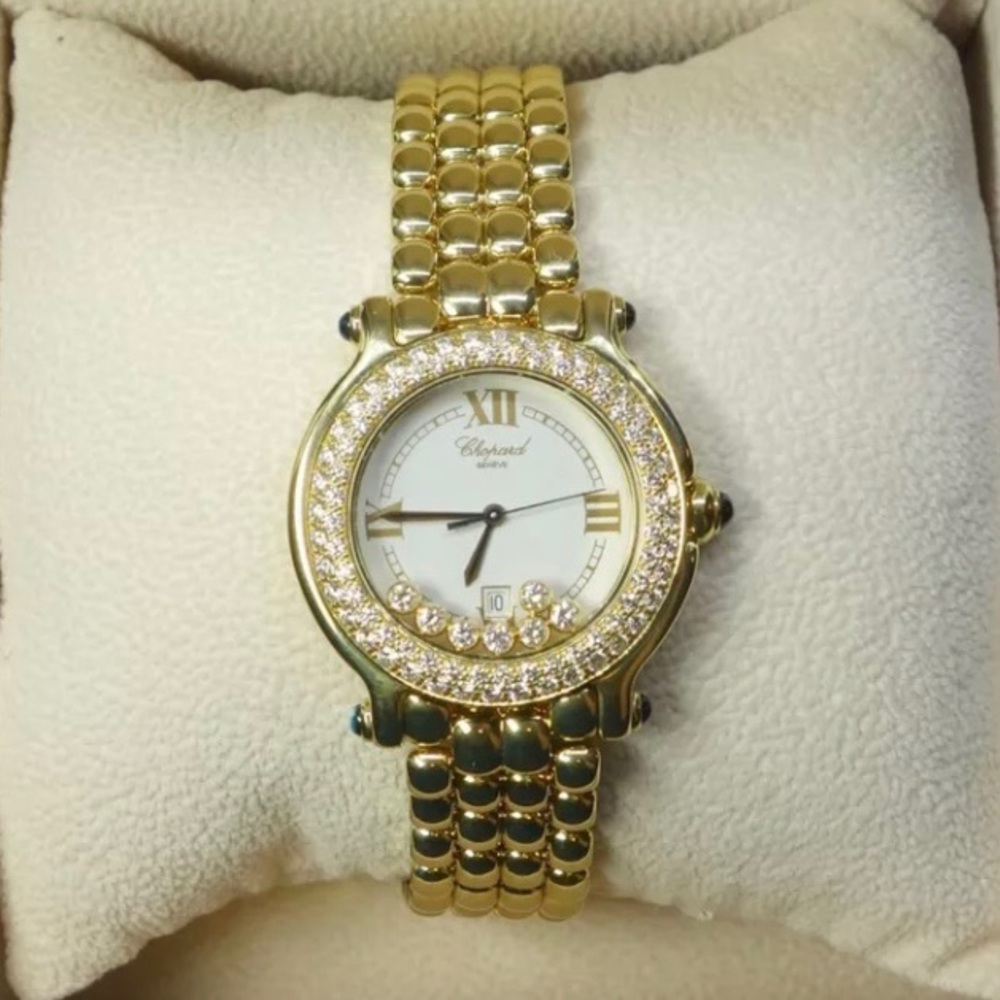Chopard yellow 18k solid gold with factory diamond